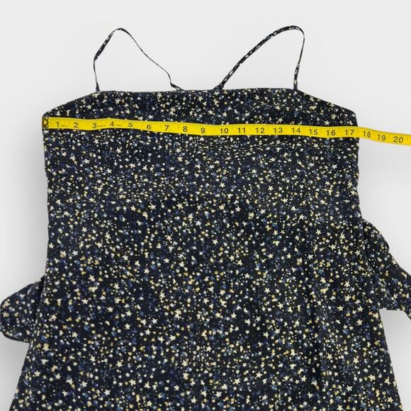 J.Crew Ruffle-Back 100% Silk Maxi Dress in Starry Sky Print Size 8 NEW - Picture 6 of 8